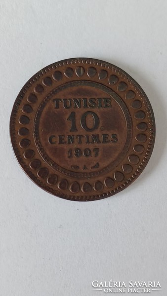 10 Centimes 1907 (Tunisia, Africa) rarer and in beautiful condition!
