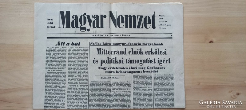 1990.január 19. Magyar Nemzet SZÜLINAPRA