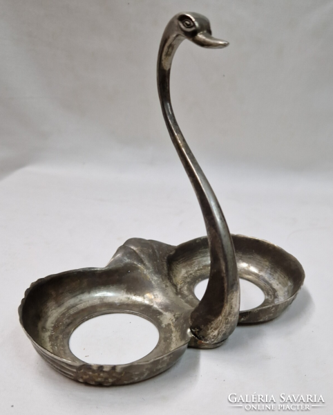 Beautifully shaped Art Nouveau style metal spice jar or glass holder, 16 cm, 341 g.