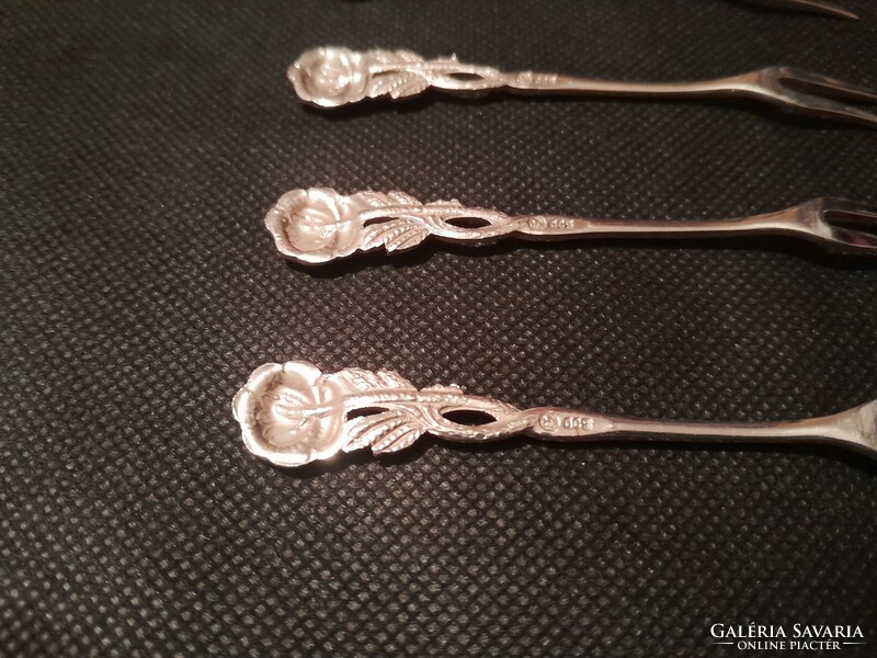 Solid silver hildesheimer rose 6 dessert forks