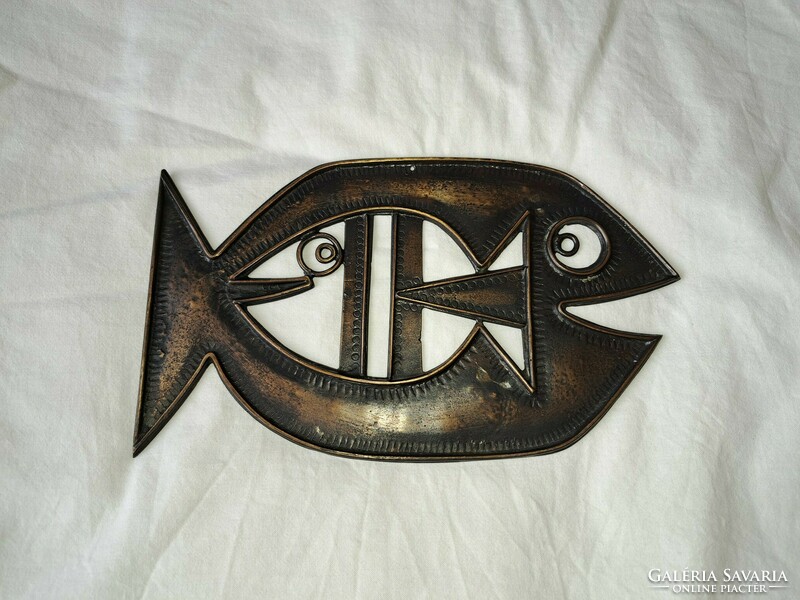 Retro Percz jànos hal bronz falikép