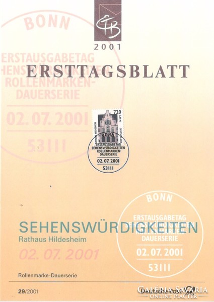 ETB 0028 (Bundes) Mi ETB 29-2001        6,80 Euró