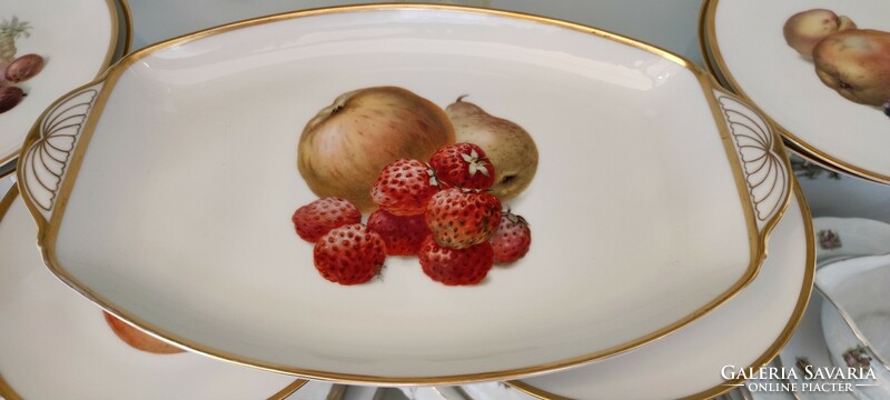 Antique Thomas porcelain, fruit serving set bowl + 6 plates