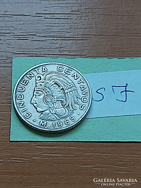 Mexico mexico 50 centavos 1969 copper-nickel sj