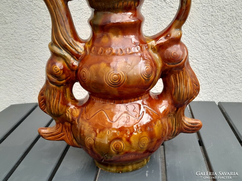 Huge Russian Soviet Glazed Ceramic Pourer