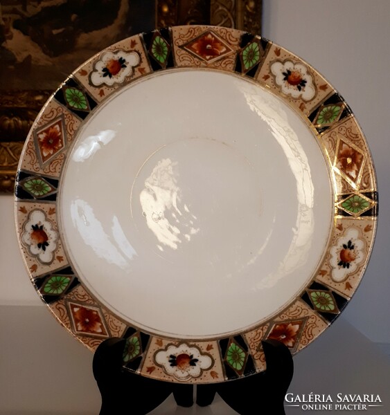 Régi kézzel festett angol fajansz tányér 20 cm