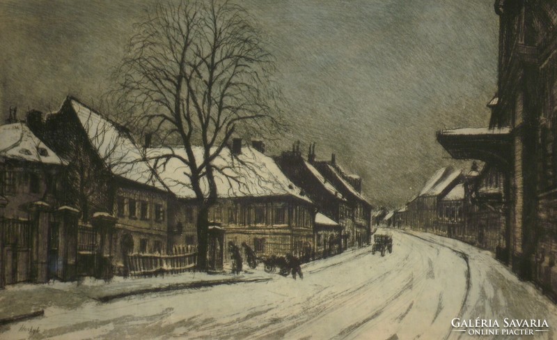 Élesdy István (1912-1987) : Országház utca a Várban - Tél