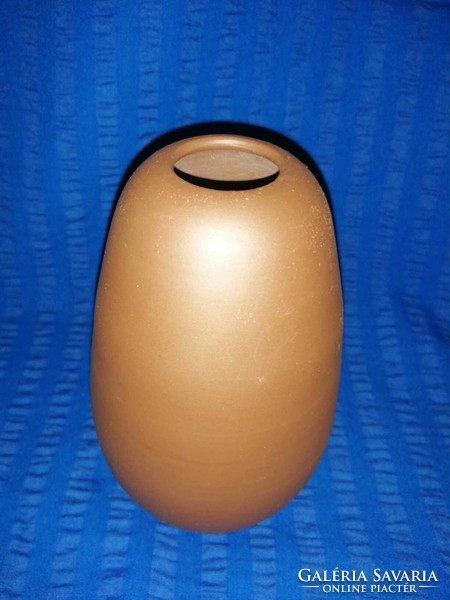 Brown ceramic vase 16 cm (a6)