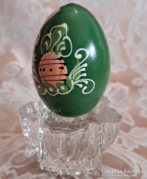 Nyuszis hímes tojás, húsvéti fatojás (M4535)