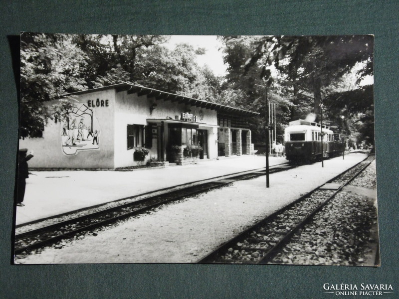 Képeslap,Postcard, Budapest, Úttörővasút Előre állomás részlet, 1950-60