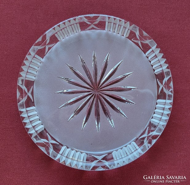 Csiszolt üvegkristály tálka tál tányér kompót savanyúság sütemény kínáló