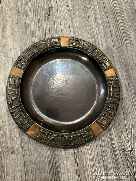 Bronze-red copper wall plate 31 cm