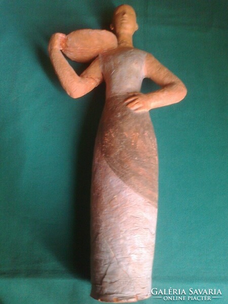 Terracotta female statue (38 cm)