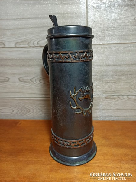 Flawless copper hunting cup with glass insert