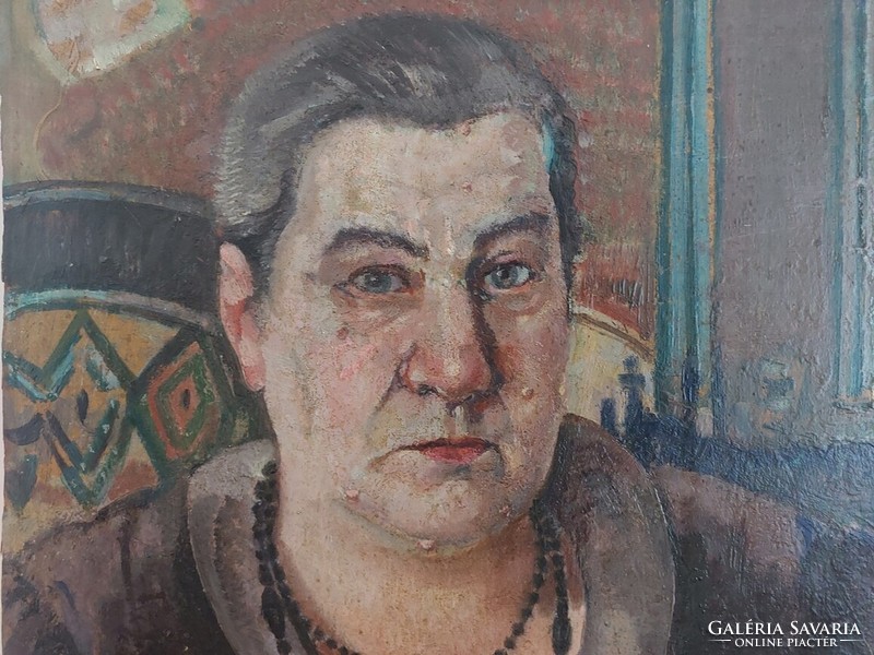 (K) portrait painting by Mihály Szeged of Transylvania 58x66 cm