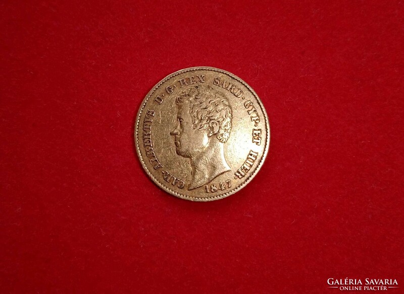 Carlo alberto gold 20 lira (1847) - Italian states - Kingdom of Sardinia-Piedmont - with certification