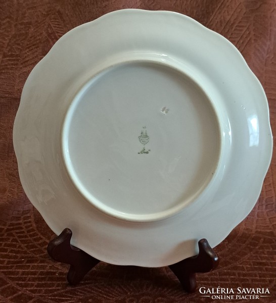 Régi Zsolnay madaras porcelán lapos tányér 2 (L4553)