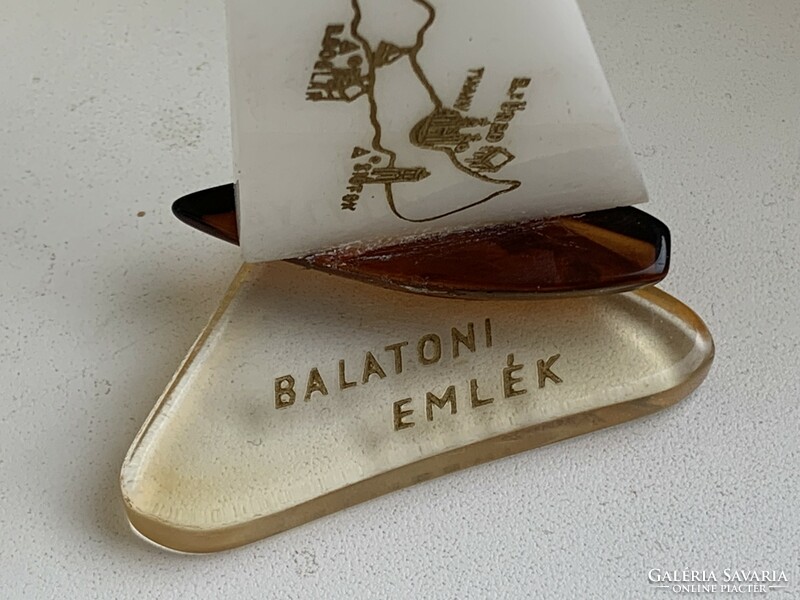 Rare retro/vintage Balaton souvenir - rare Plexiglas sailboat