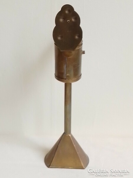 Antique 19th Century Copper Lantern Beak Oil Lamp, Wall and Table, Oriental Style, Dutch Colonial