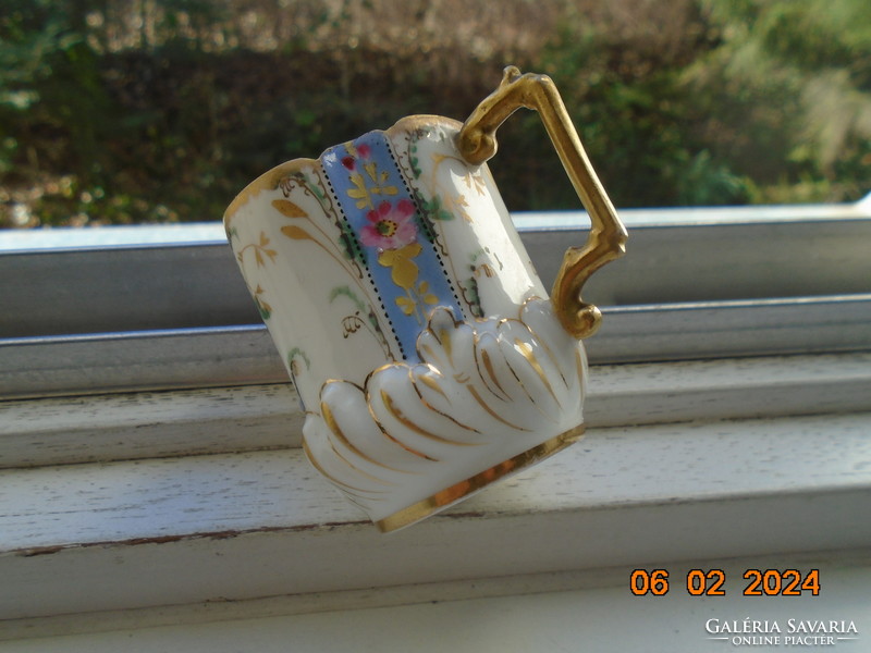 1890 Elite france limoges bawo&dotter special hand painted rare mocha cup with floral designs