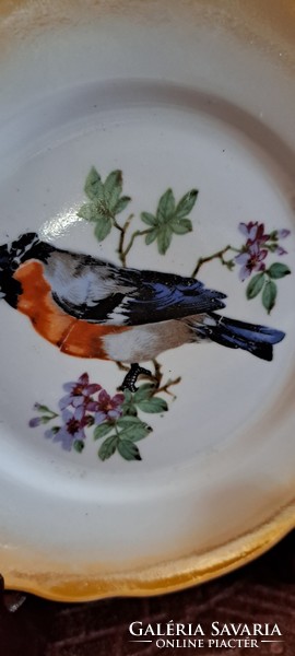 Old Zsolnay bird porcelain dessert plate 3 (l4556)