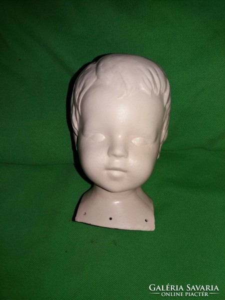 Antique flawless glazed biscuit porcelain doll head bust 12 cm for approx. 50-55 cm dolls according to the pictures