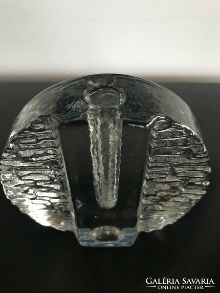 Scandinavian monofilament glass vase, thick disc (20/d)