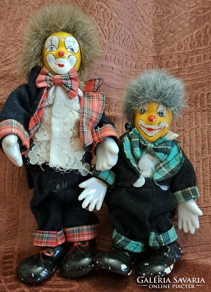 2 old porcelain clowns (l4565)