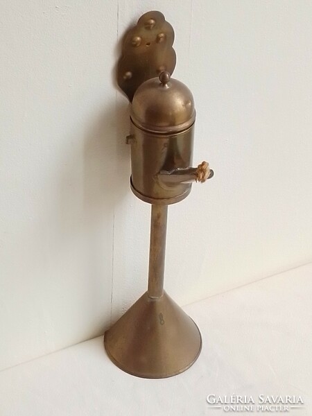 Antique 19th Century Copper Lantern Beak Oil Lamp, Wall and Table, Oriental Style, Dutch Colonial