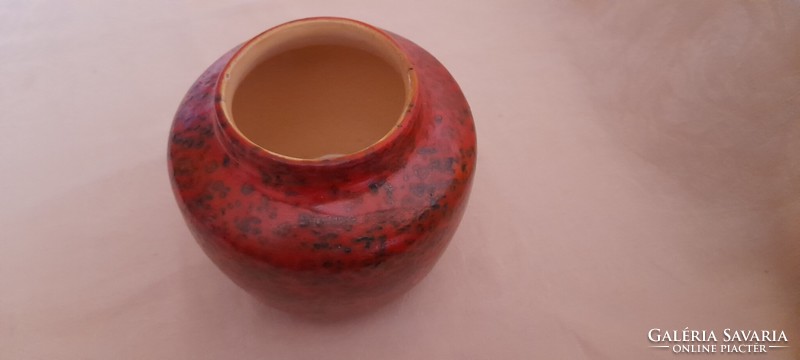 Tófej ceramic industrial artist glazed vase retro 10x12cm
