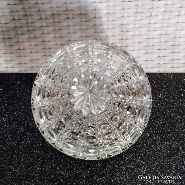 Large bohemian crystal bonbonier with lid