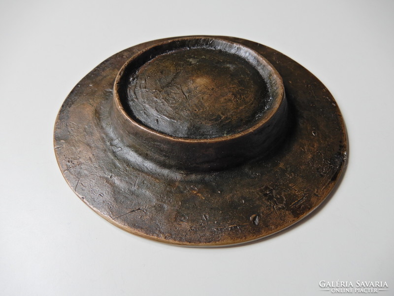 Old Máté János applied arts bronze bowl