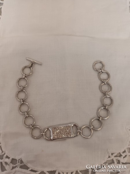 Old handmade silver bracelet with swarovski stones for sale!