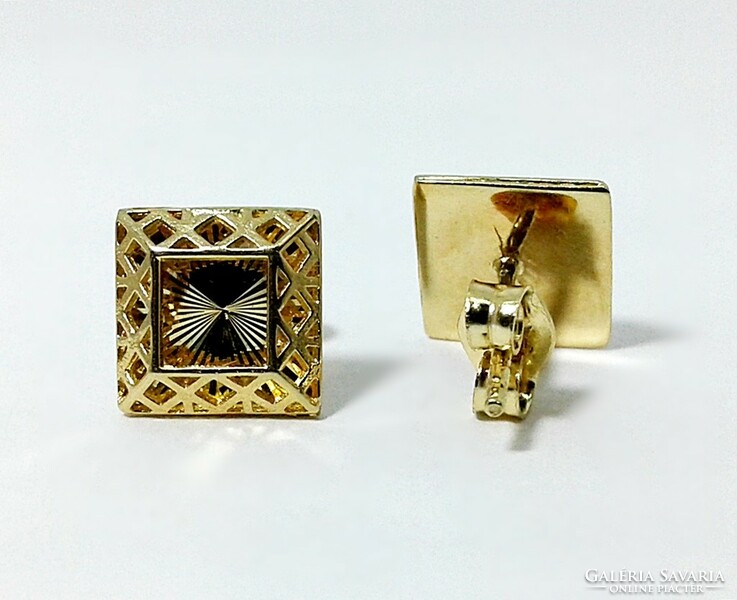 Engraved gold earrings (zal-au124356)