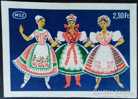 Gyb21 / 1962 folk costume match tag pair large size 94x68 mm