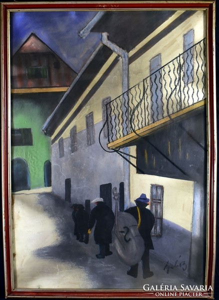 1930 körül magyar festő: ZENÉSZEK AZ ÉJSZAKÁBAN