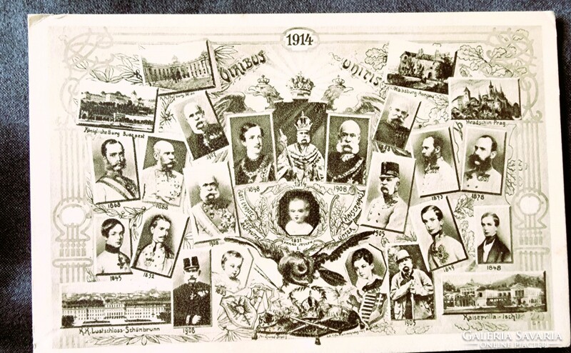 1914 FERENC JÓZSEF CSÁSZÁR MAGYAR KIRÁLY Viribus Unitis JELMONDATA EREDETI KORABELI FOTÓ - LAP KÉP