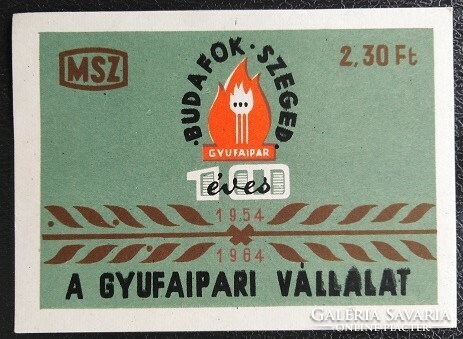 Gyb27 / 1964 Gyufaipari Vállalat gyufacímke  nagy méret 88x67 mm