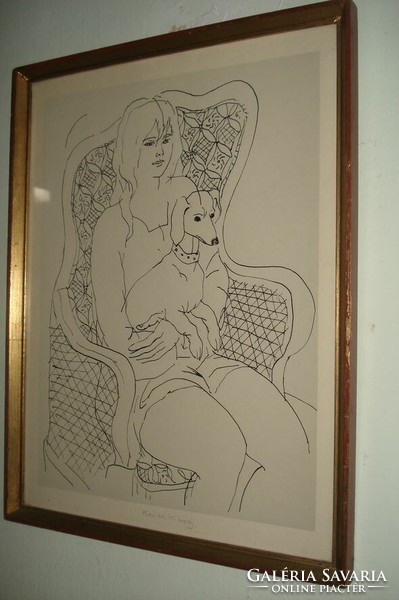 Károly Reich: lady with a dog