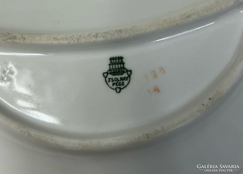 Old Zsolnay shield seal porcelain bone plate