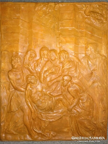 Relief Jesus taking down from the cross, plaster bas-relief image, wall decoration