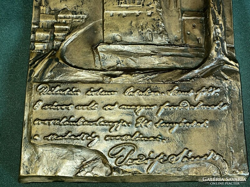 Kovács Béla: Rákóczi Sárospatak bronz falidísz (F0012)
