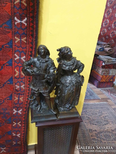 Pair of beautifully crafted bronze statues by C. Morelli. Only sold in pairs, not separately! They are 50cm high