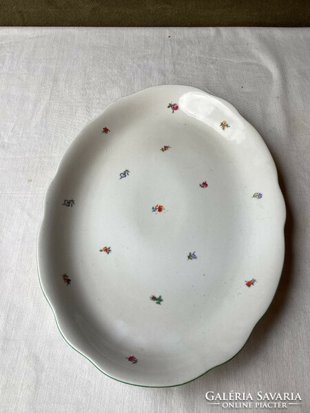 Zsolnay small floral porcelain pie dish 33x24 cm.