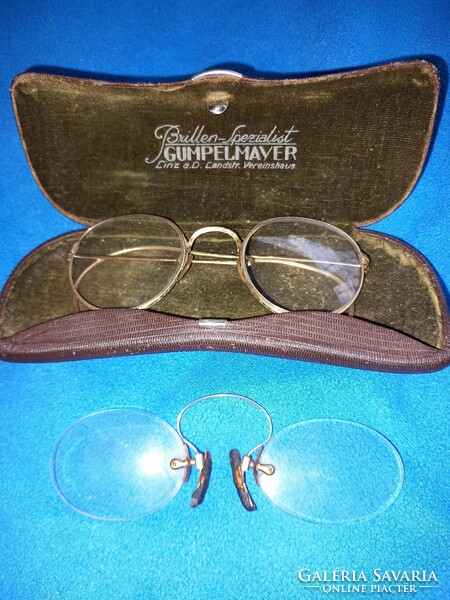 Antique children's glasses and kvikker b&l bausch & lomb with 12k gf gold coating