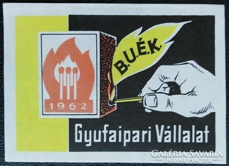Gyb26 / 1962 Gyufaipari Vállalat gyufacímke  nagy méret 94x68 mm