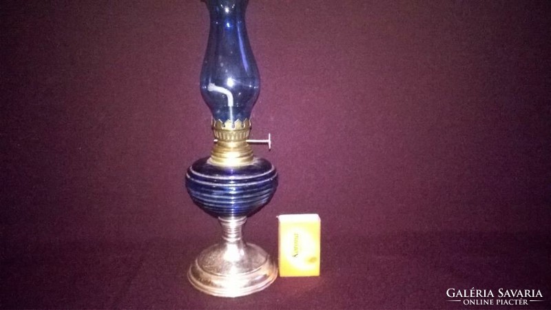 Blue table kerosene lamp