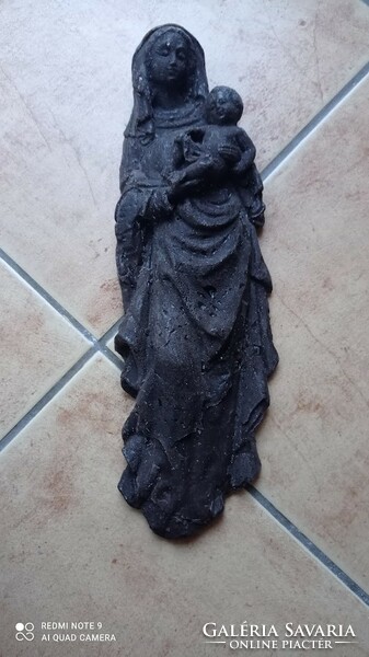 Virgin mother with child, wax image, Madonna, Mary with baby Jesus relief image, wall decoration