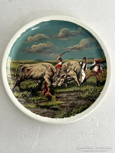 Kispest granite painted retro, old wall plate, decorative plate, wall decoration