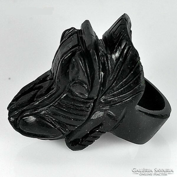 Extra curiosity!!! Real, 100% product. Black Thai jade dragon ring 229.47 ct! -Size: 20.5mm (11)